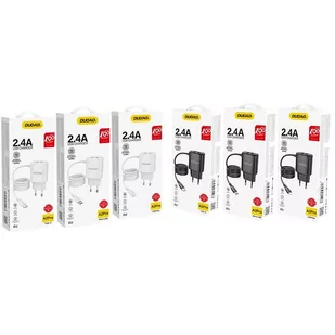 Dudao ładowarka sieciowa 2x USB z wbudowanym kablem Lightning 12 W czarny (A2ProL black) - Ładowarki do telefonów - miniaturka - grafika 3