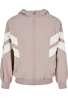 Kurtki i płaszcze dla dziewczynek - Urban Classics Damska kurtka Girls Crinkle Batwing Jacket, kurtka sportowa z rękawami nietoperza dostępna w 3 kolorach, rozmiary 110/116-158/164, Duskrose/Whitesand, 134/140 cm - miniaturka - grafika 1