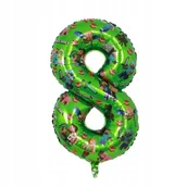 Balony i akcesoria - Balon 8 Urodziny Cyfra Osiem Foliowy Zielony 100 cm Minecraft - miniaturka - grafika 1