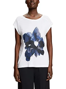 ESPRIT Collection Damska koszulka 043EO1K301, 100/biała, M, 100 / biały, M - Koszulki i topy damskie - miniaturka - grafika 1