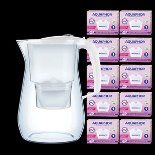 Aquaphor Onyx 4.2L Biały dzbanek filtrujący + 10 wkładów B25 Mg+ - Dzbanki filtrujące - miniaturka - grafika 1