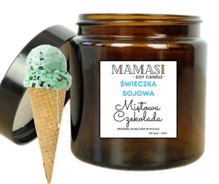 Miętowa Czekolada 120Ml Świeca , Świeczka Sojowa Zapachowa - Świece - miniaturka - grafika 1