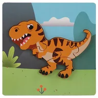 Puzzle - Układanka drewniana DINOZAUR dla dzieci puzzle EDUKACYJNA 4 elementy - miniaturka - grafika 1