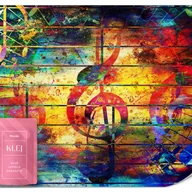 Fototapety - FOTOTAPETA MŁODZIEŻOWA KOLOROWE NUTY MURAL ABSTRAKCJA MUZYKA 300x210 - miniaturka - grafika 1