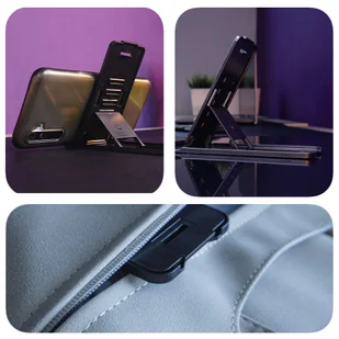 Regulowany stojak uchwyt Alogy składana podstawka na biurko na telefon/ tablet Czarna - Statywy fotograficzne - miniaturka - grafika 9