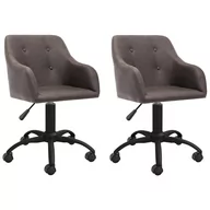 Krzesła - vidaXL Obrotowe krzesła do jadalni 2 szt. kolor taupe obite tkaniną 330388 - miniaturka - grafika 1