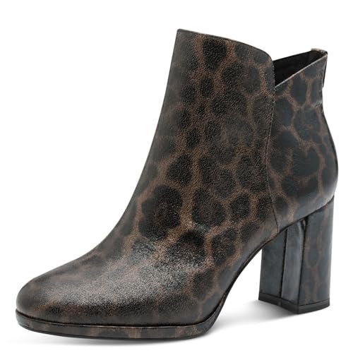 Tamaris Damskie botki na obcasie 1-25362-45, w panterkę, 38 EU, Leopard, 38 EU