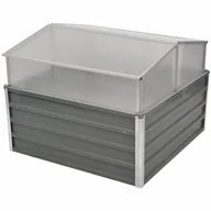 Donice - vidaXL Szklarnia 100 x 100 x 85 cm, stal galwanizowana, szara - miniaturka - grafika 1