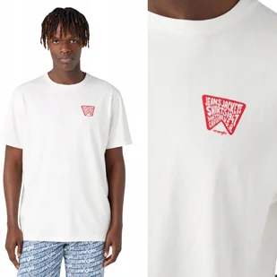 Wrangler GRAPHIC TEE Worn White BIAŁA BAWEŁNIANA KOSZULKA T-SHIRT MAŁE XL - Koszulki męskie - miniaturka - grafika 1