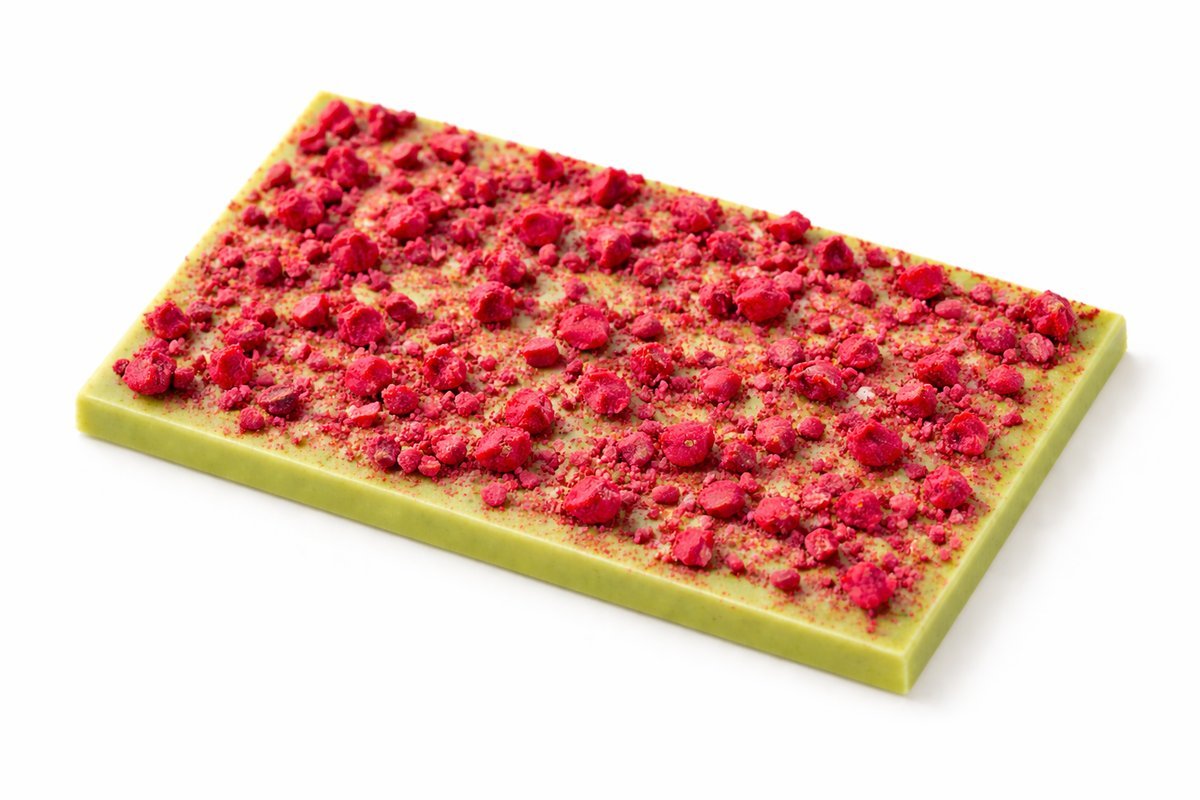 Czekolada biała z herbatą Matcha i malinami liofilizowanymi 100g - Schronisko Bukowina