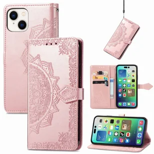 Etui König Design kompatybilne z Apple iPhone 15 ze sztucznej skóry - Etui na telefon w kolorze różowego złota - Etui i futerały do telefonów - miniaturka - grafika 1