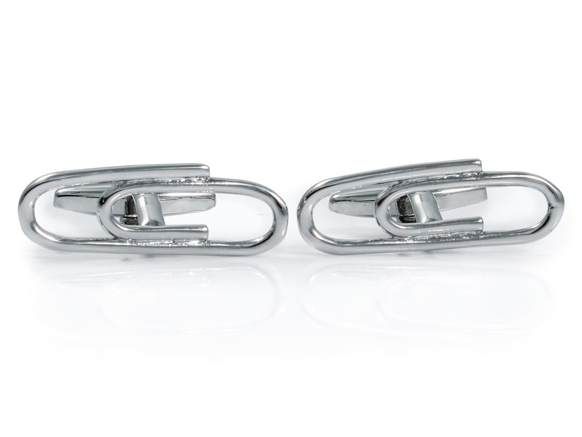 Srebrne spinki do mankietów - spinacze N134