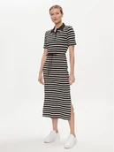 Sukienki - Tommy Hilfiger Sukienka codzienna Reg Breton Midi Polo Dress Ss WW0WW42030 Czarny Regular Fit - miniaturka - grafika 1