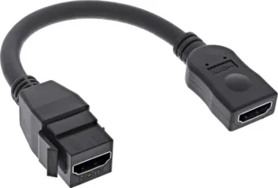 Adapter AV InLine InLine® HDMI Keystone adapter cable 4K/30Hz, HDMI A female/female, black, 0.2m - Złącza, przejściówki, adaptery - miniaturka - grafika 1