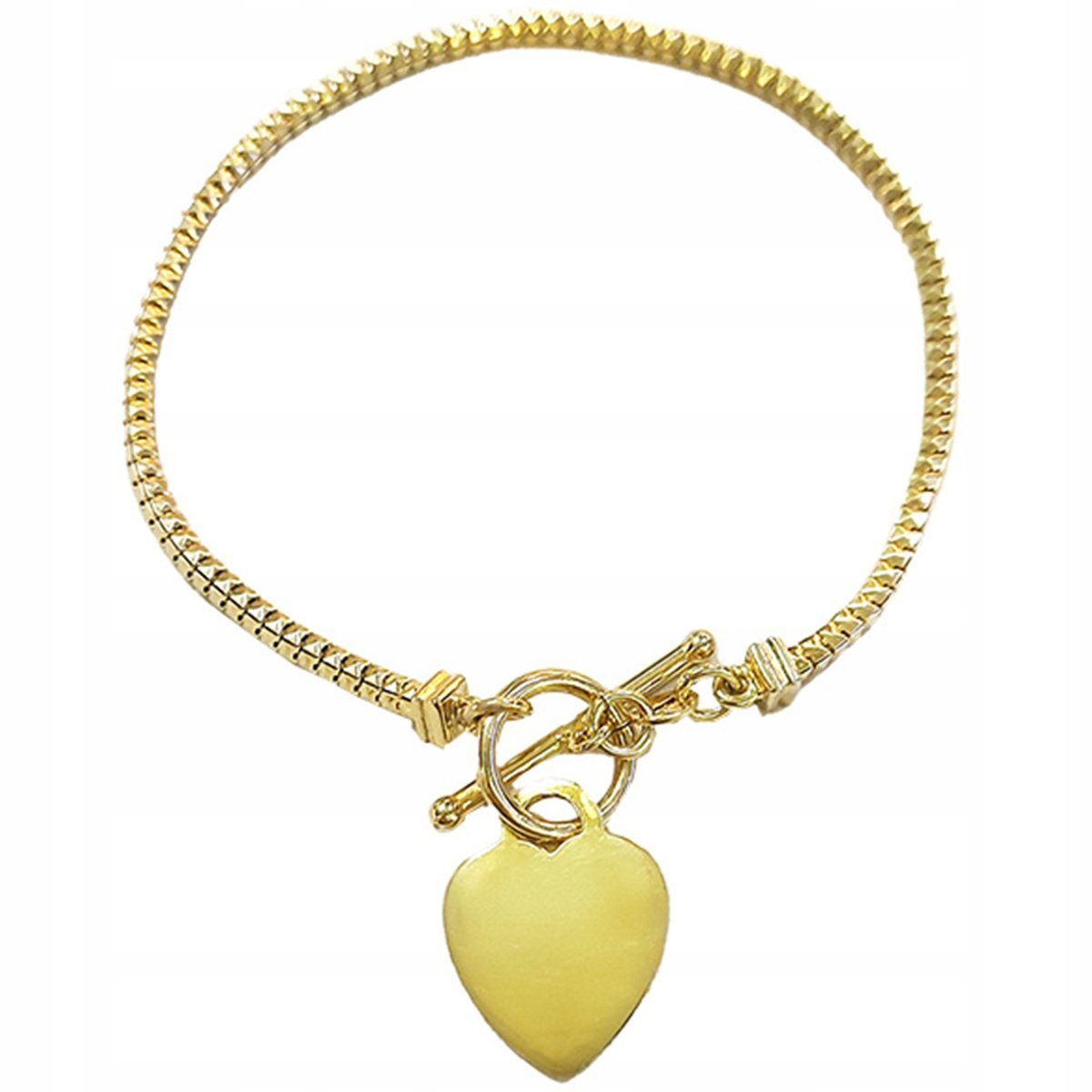 Srebrna bransoletka 925 pozłacana z dużą zawieszką serduszko prezent modna