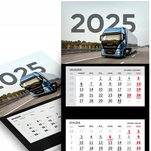 KALENDARZ 2025 TRÓJDZIELNY ŚCIENNY Miesięczny - do Garażu Mechanika Wzory - Notesy i bloczki - miniaturka - grafika 1