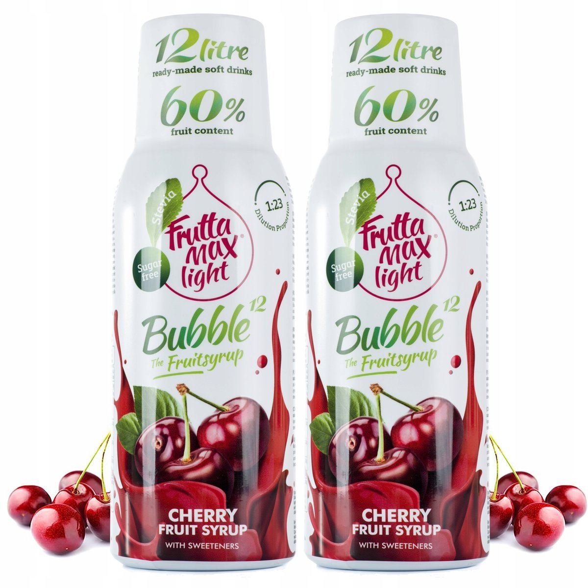 Zestaw 2 koncentratów do Saturatora FruttaMax Wiśnia Light Bez Cukru 2x 500 ml
