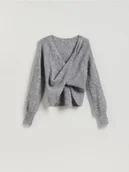 Swetry damskie - Reserved - Sweter z wełną - beżowy - miniaturka - grafika 1