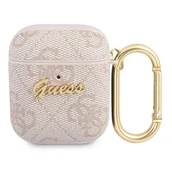 Akcesoria do słuchawek - Apple Guess Etui Guess GUA24GSMP AirPods cover różowy/pink 4G Script Metal Collection GUE1162PNK - miniaturka - grafika 1