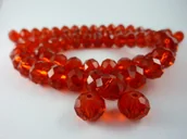 Dekoratorstwo - [90105] Koralik szklany faset. Czerwony 10mm 3szt - miniaturka - grafika 1