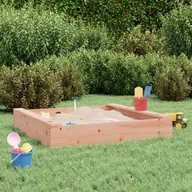 Place zabaw - vidaXL Piaskownica z siedziskami, kwadratowa, lite drewno daglezjowe - miniaturka - grafika 1