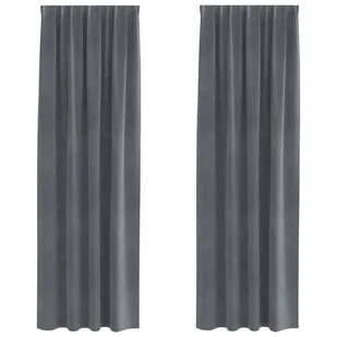 Zasłony vidaXL Super jasnoszare Poliester 140 x 260 cm Zasłony - Zasłony - miniaturka - grafika 1