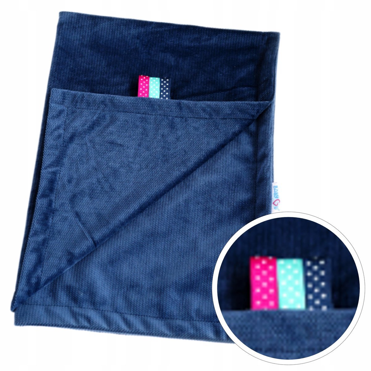KOCYK DWUWARSTWOWY PUSZYSTY VELVET DLA NIEMOWLĄT SENSORYCZNY 75x55 cm BabyU