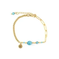 Bransoletki - Bestseller! Bransoletka zodiakalna - Wodnik Pozłacana stal szlachetna - miniaturka - grafika 1