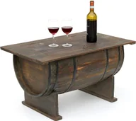 Ławy i stoliki kawowe - DanDiBo stolik kawowy beczka na wino 5084 drewniany stół stojak na wino 80 cm stolik boczny winiarnia - miniaturka - grafika 1