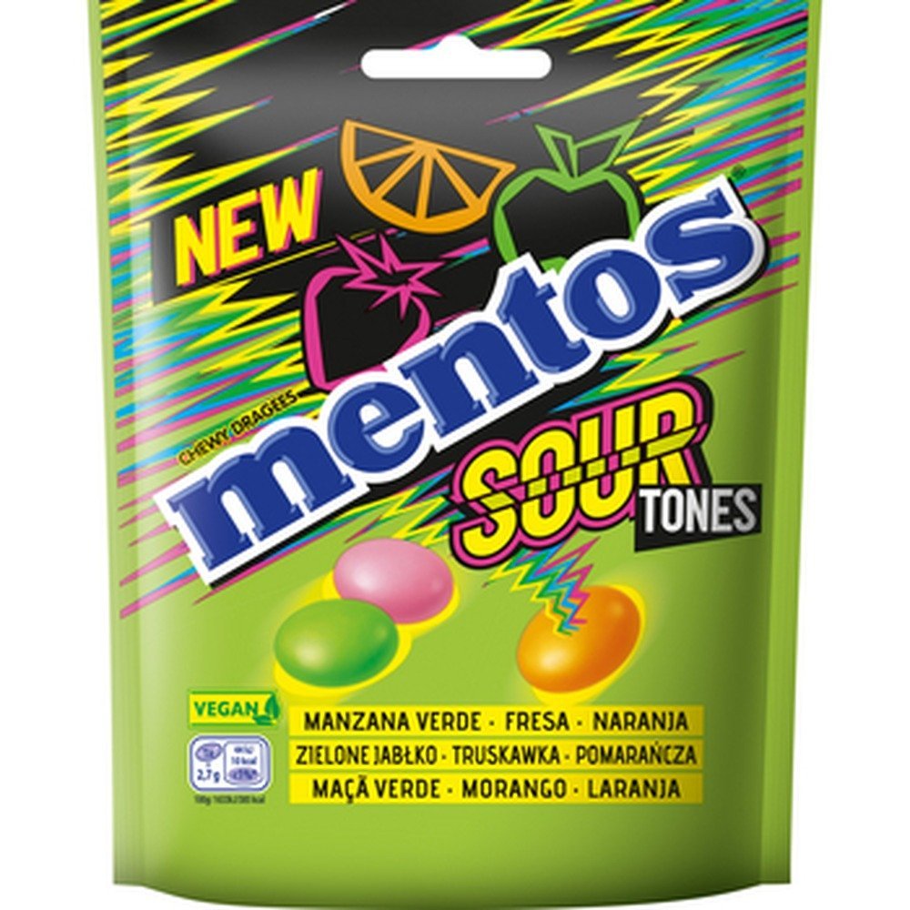 Mentos Sour Tones kwaśne cukierki do żucia 140 g