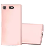 Etui i futerały do telefonów - Pokrowiec Do Sony Xperia XZ1 COMPACT w METALLIC RÓŻOWE ZŁOTO Etui TPU Silikon Obudowa Ochronny Case Cover Cadorabo - miniaturka - grafika 1