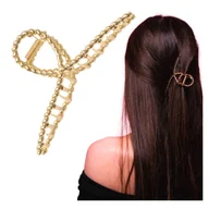 Ozdoby do włosów - Klamra do Włosów Złota Duża XXL Spinka Francuska Metalowa i Wytrzymała - miniaturka - grafika 1