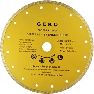 Geko Tarcza diam.230mm turbo PROFI40 - Tarcze do pił - miniaturka - grafika 1