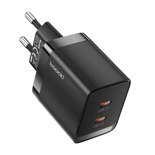 Ładowarka sieciowa Toocki 2xUSB-C, GaN 40W (czarna) - Ładowarki do telefonów - miniaturka - grafika 1