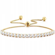 Bransoletki - ZŁOTA BRANSOLETKA DAMSKA REGULOWANA STAL CHIRURGICZNA SZLACHETNA 316L - miniaturka - grafika 1