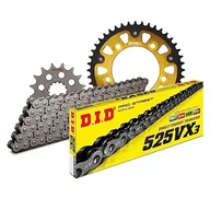 Części motocyklowe - Zestaw łańcuchów DID Stealth 525VX3 / 124 nieskończone złoto do Honda CBF N S ABS 600 ccm rok prod. 2008-2013 - miniaturka - grafika 1