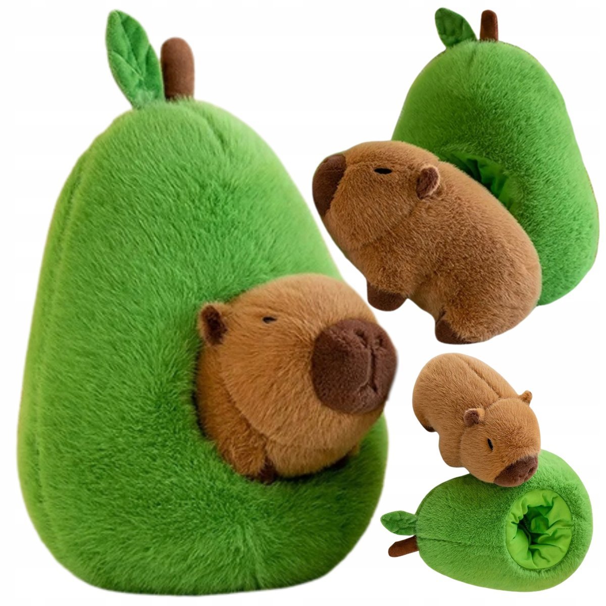 KAPIBARA W AWOKADO PLUSZAK ZABAWKA PLUSZOWA 2W1 DUŻA PRZYTULANKA MIŚ 35 CM