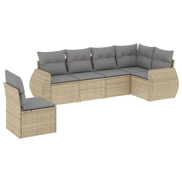Zestaw mebli ogrodowych modułowych beżowy rattan PE 62 x 62 x 69 cm