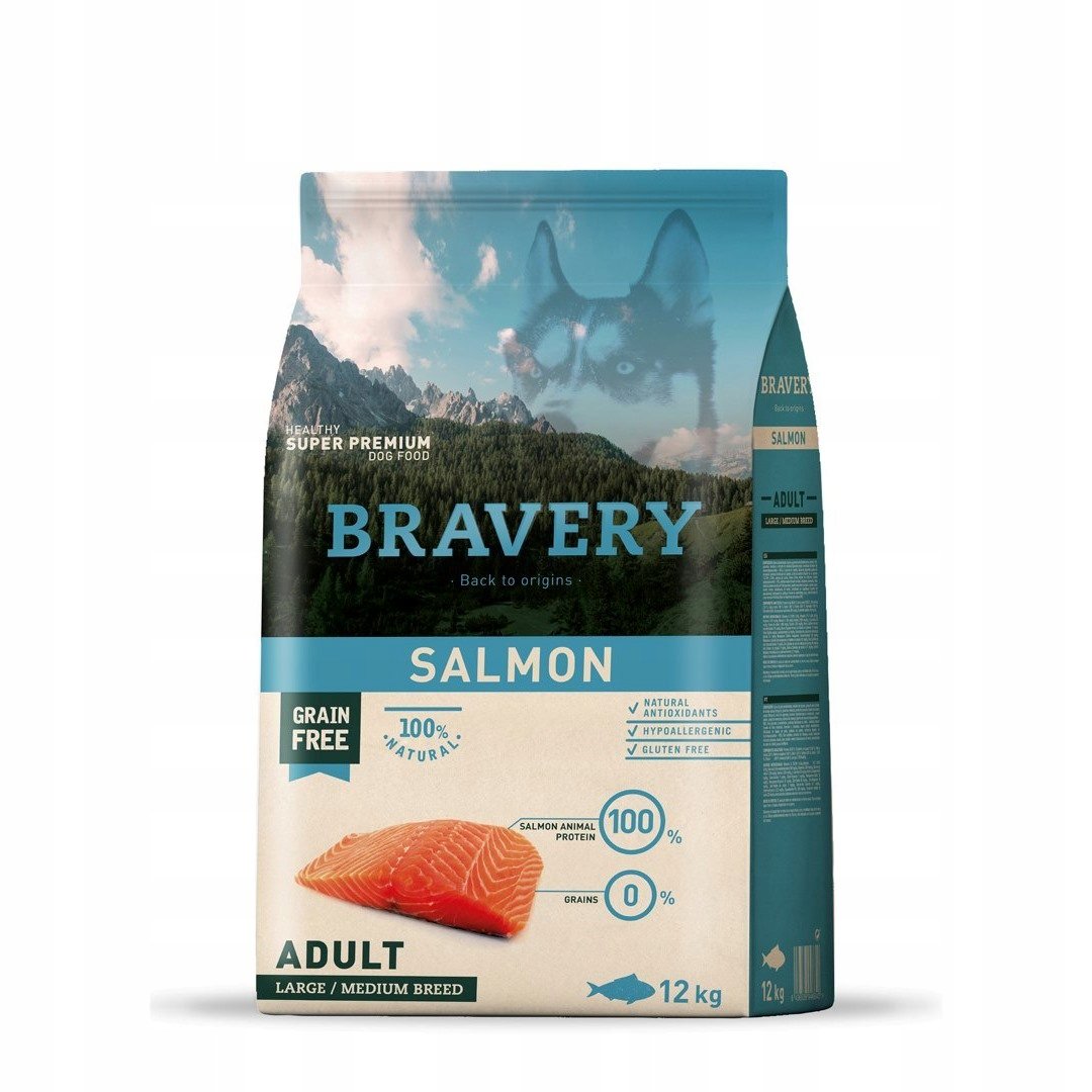 Bravery Dog ADULT Large Medium Grain Free salmon 12 kg