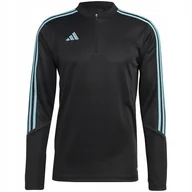 Bluzy męskie - Bluza męska adidas Tiro 23 Club Training Top czarno-błękitna IC1580 S - miniaturka - grafika 1