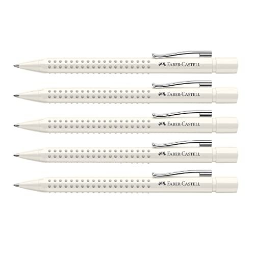 Faber-Castell 2050245 długopis Grip 2010, mleko kokosowe, 5 sztuk, z wymiennym wkładem 0,4 mm, trwały
