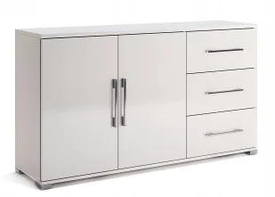 Biała duża komoda z półkami i szufladami T8-R60 - Komody Biała duża komoda z półkami i szufladami T8-R60 - Komody - miniaturka - grafika 1