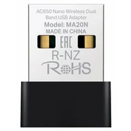 Karty sieciowe - MERCUSYS MA20N USB-A, Zewnętrzna, 2.4 / 5 GHz MA20N - miniaturka - grafika 1