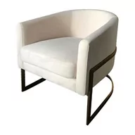 Fotele - Fotel wypoczynkowy CASSIA VELVET beżowy, złote nogi - miniaturka - grafika 1