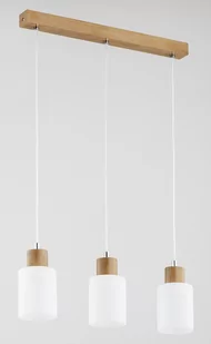 Alfa Evic 62270 lampa wisząca zwis 3x60W E27 drewno/biała - Lampy sufitowe - miniaturka - grafika 1