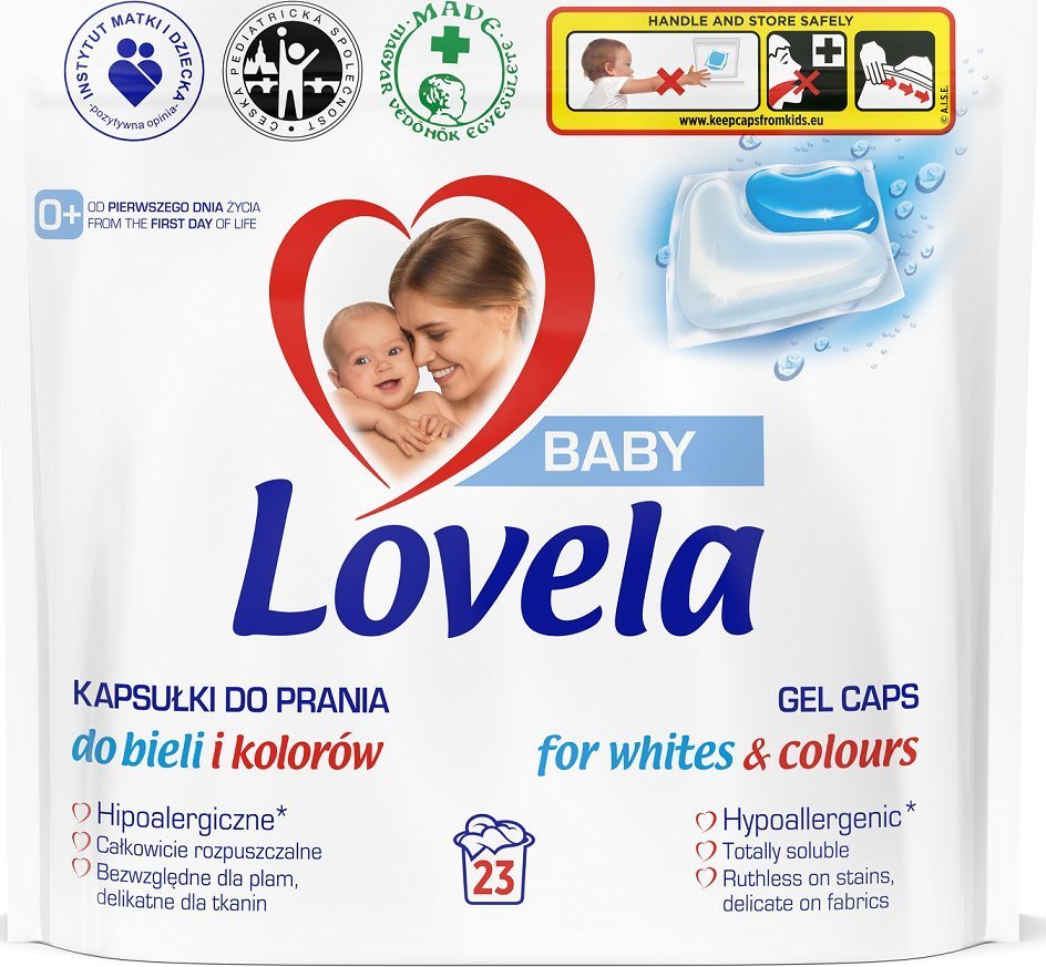 Lovela Kapsułki do prania Baby bieli i kolorów hipoalergiczne 23 szt.