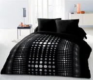Pościel - Zestaw pościeli z mikrofibry 220 x 240 cm i 2 poszewki na poduszki 63 x 63 cm. Czarny - miniaturka - grafika 1