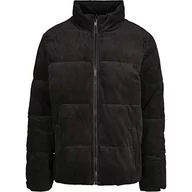 Kurtki męskie - Urban Classics Męska kurtka Boxy Corduroy Puffer, czarny, XXL - miniaturka - grafika 1