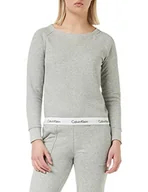 Bluzy damskie - Calvin Klein - Bluza damska z okrągłym dekoltem - Nowoczesna bawełniana linia - CK damska odzież wypoczynkowa - Signature Elastic Hem - bawełna, poliester, szary (szary wrzos 020), M - miniaturka - grafika 1