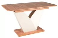 Stoły - Stół rozkładany VIDAR kolor DĄB CRAFT TOBACCO / KREM 140(180)X80 cm - miniaturka - grafika 1